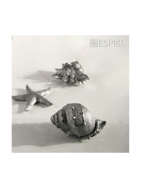 Espiel Dekoratives Muscheln aus Polyresin Silver 11.5x9x6.5cm 1Stück