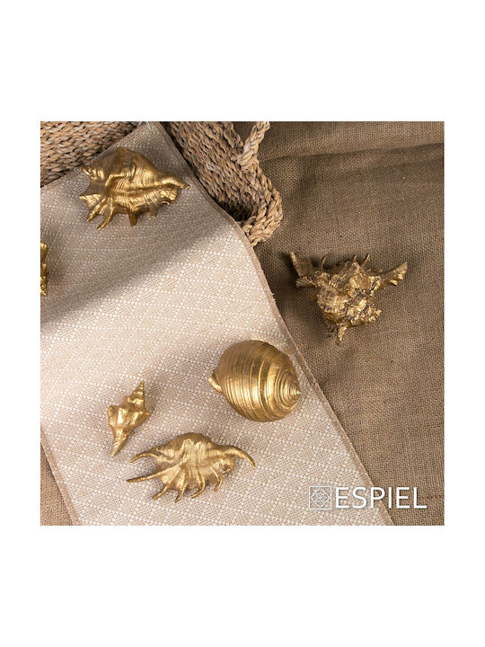Espiel Decorative Seashell made of Polyresin Gold 14x12.5x9.5cm 1pcs