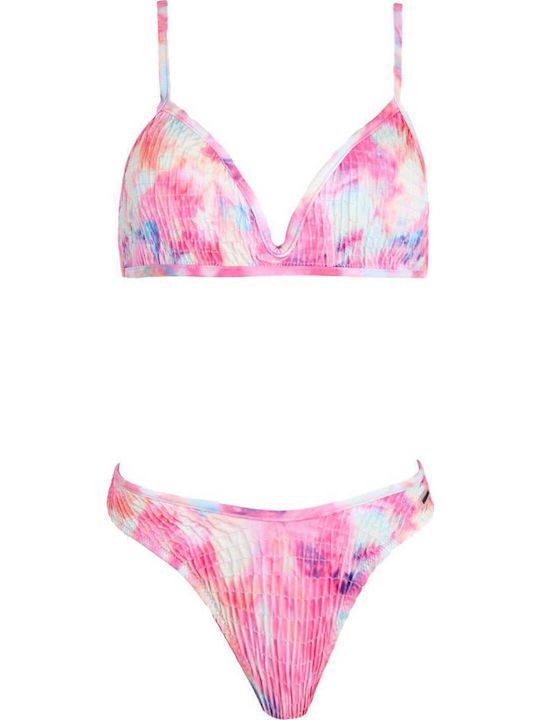 Gigi Tie Dye Set Bikini Triunghi & Brazilia Roz