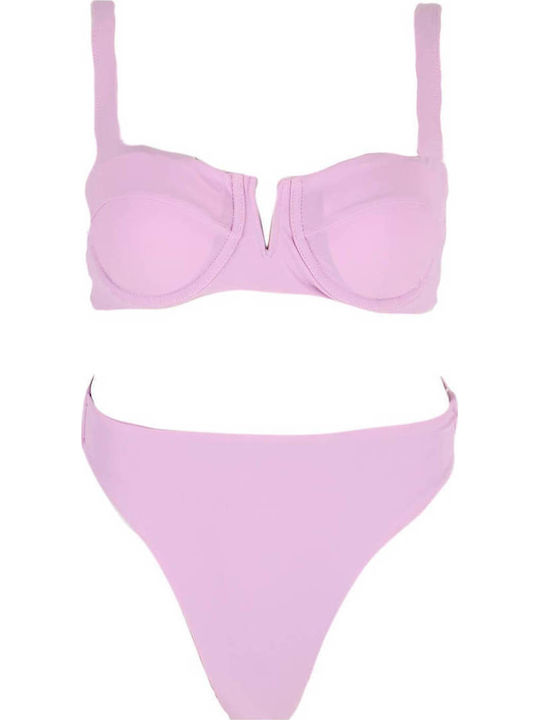 Gigi Set Bikini Brazil Ψηλόμεσο Λιλά