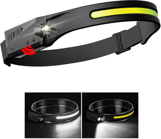 Ideahellas Rechargeable Headlamp LED IPX4 with Maximum Brightness 350lm Black