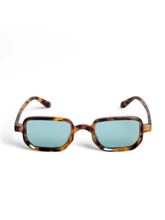 AV Sunglasses Kaia Women's Sunglasses with Brown Green Tartaruga Plastic Frame and Green Lens