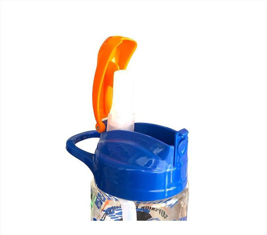 Sidirela Falcon Kids Water Bottle Plastic with Straw Blue 500ml