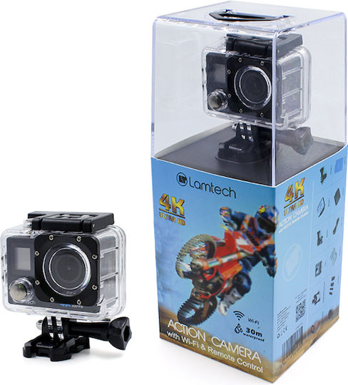 Lamtech LAM021615 Action Camera 4K Ultra HD Underwater (with Case) and Wi-Fi Black