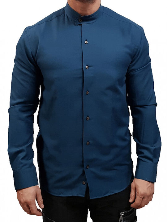 Dash&Dot Men's Shirt Long Sleeve Blue