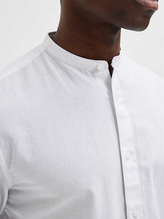 Long-sleeved Linen Shirt White