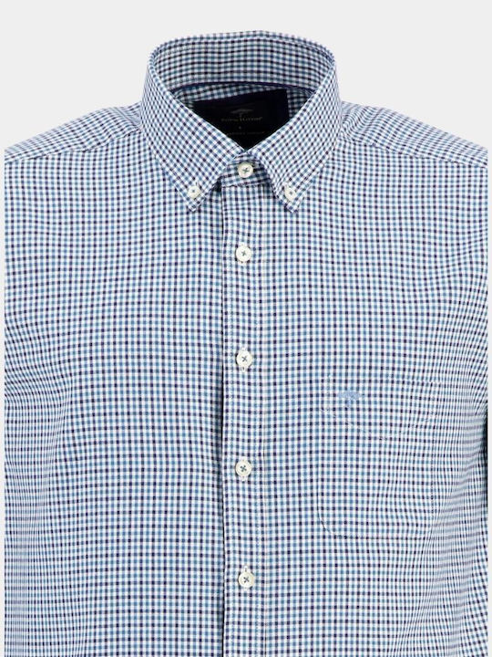 Fynch Hatton Men's Shirt Long Sleeve Checked Blue