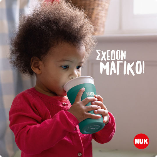 Nuk Παιδικό Ποτηράκι Magic Cup από Μέταλλο Πράσινο 230ml για 8m+