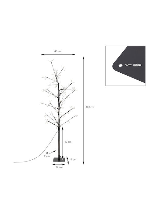 Beleuchtet Weihnachtsdekoration Baum Natürliches Erscheinungsbild 240cm Für den Außenbereich Elektrisch Braun