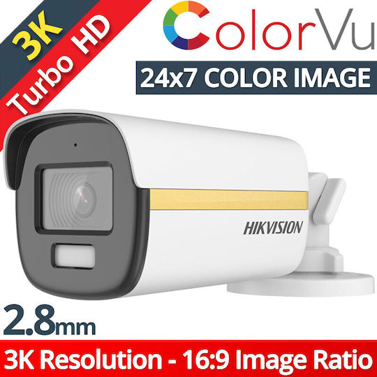 Hikvision DS-2CE12KF3T CCTV Cameră de Supraveghere Full HD+ 6MP Rezistentă la apă cu Lentilă 2.8mm