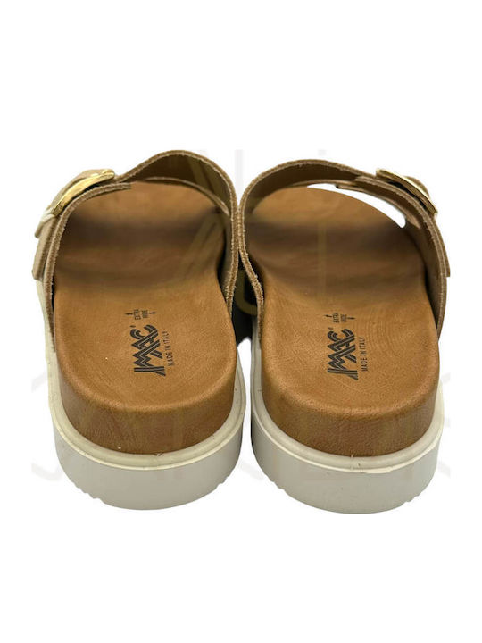 Δερμάτινα Γυναικεία Ανατομικά Σανδάλια Beige/Ecru
