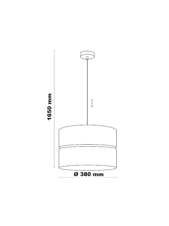 TK Lighting Eco Pendant Light Single-Light for Socket E27 Beige