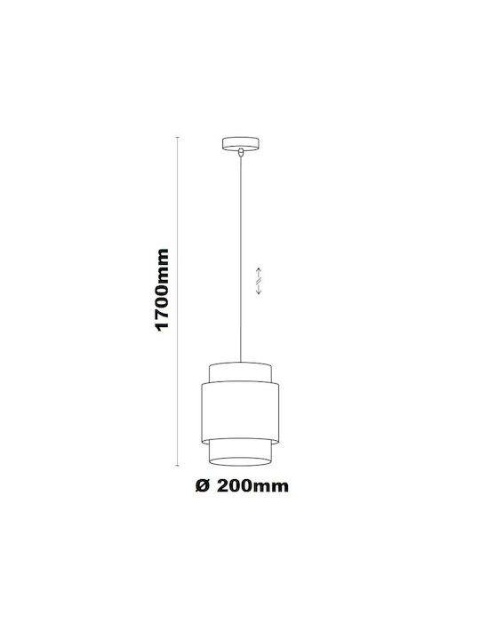 TK Lighting Boho Hängelampe Schwarz Boho Schiene mit Fassung E27 20x20cm.