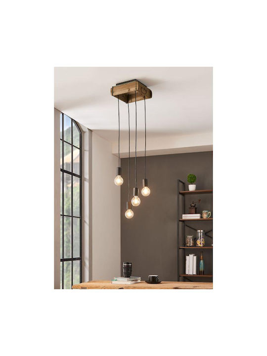 Eglo Wootton Pendant Chandelier for 4 Bulbs E27 Black