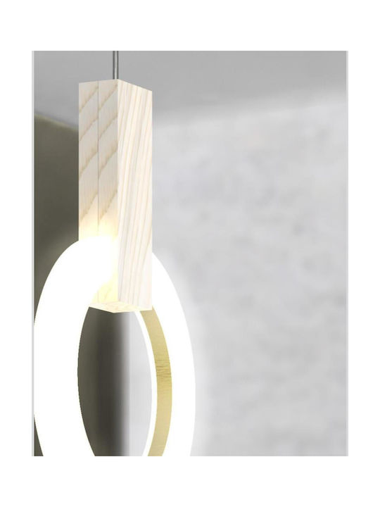 Sikrea Matilde/1 Κρεμαστό Φωτιστικό Μπεζ LED 20x30εκ.