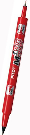 Pilot Twin Ανεξίτηλος Μαρκαδόρος Red