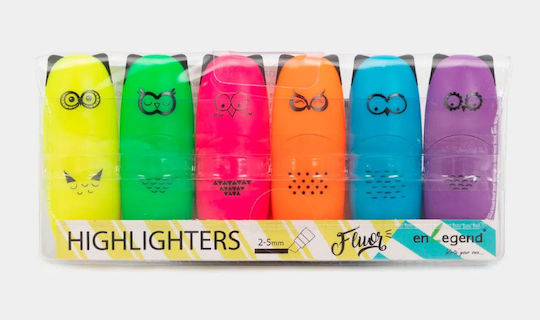 Enlegend Mini Neon Highlighters 6pcs (Μiscellaneous Colours)