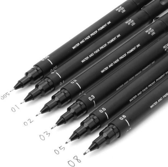 Uni-Ball Pin Line Μαρκαδόρος Σχεδίου Μαύρος 0.03mm