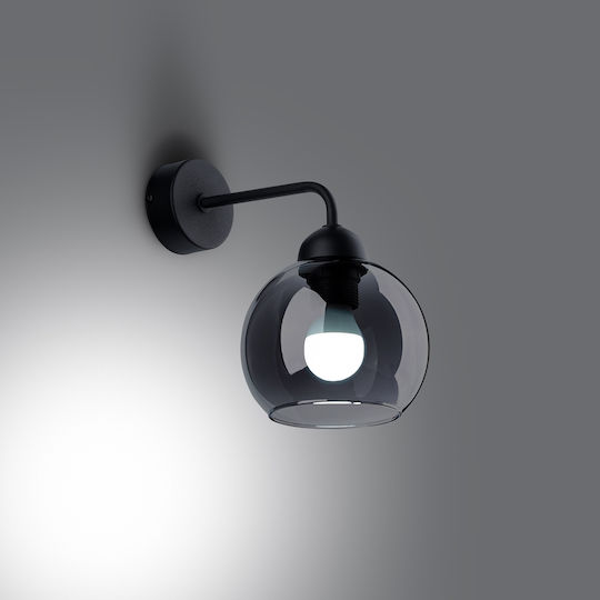 Sollux Alino Modern Lamp Wall with Socket E27 Black 15x17x20cm