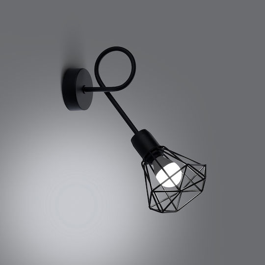 Sollux Artemis Modern Lamp Wall with Socket E14 Black 25x14x14cm