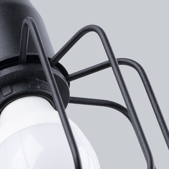 Sollux Beluci Modern Lamp Wall with Socket E14 Black 28x14x14cm