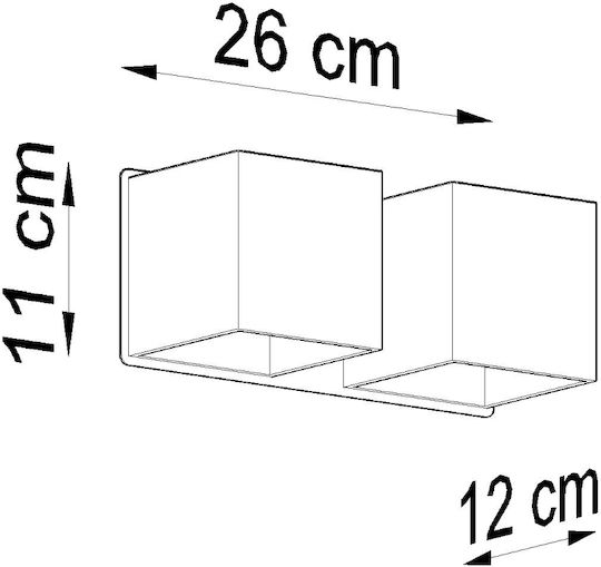 Sollux Quad 2 Осветително тяло За стена Черен 31x14x14см.