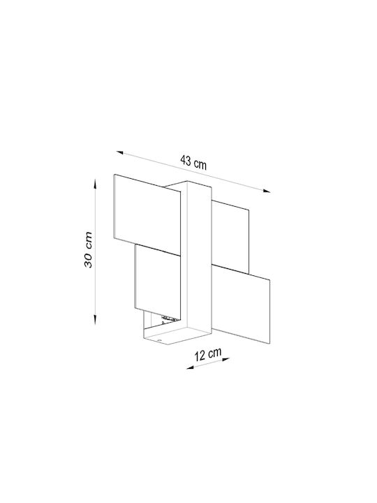 Sollux Feniks 1 Φωτιστικό Τοίχου Καφέ 43x12x30εκ. Sollux Feniks 1 Φωτιστικό Τοίχου Καφέ 43x12x30εκ.