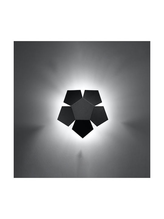Sollux Penta Modern Lamp Wall with Socket G9 Black 26x26x15cm