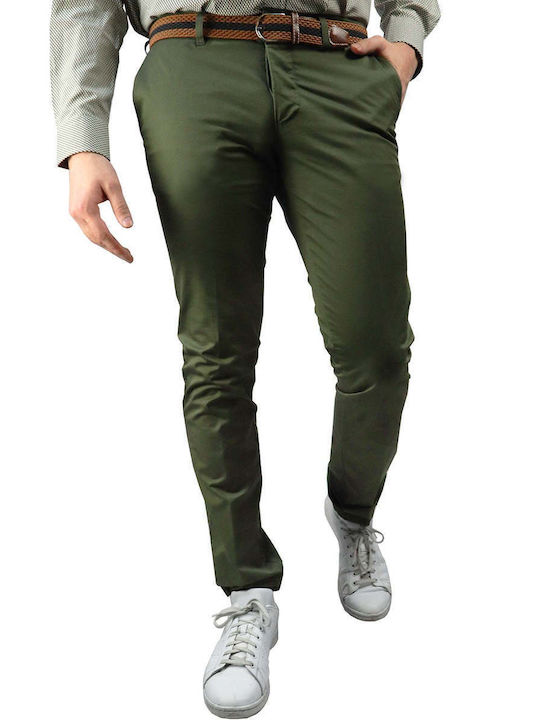 New Company Men's Trousers Chino in Slim Fit Green
