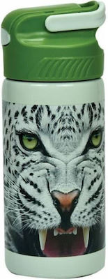 Back Me Up Kids Stainless Steel Water Bottle TIGER White 500ml