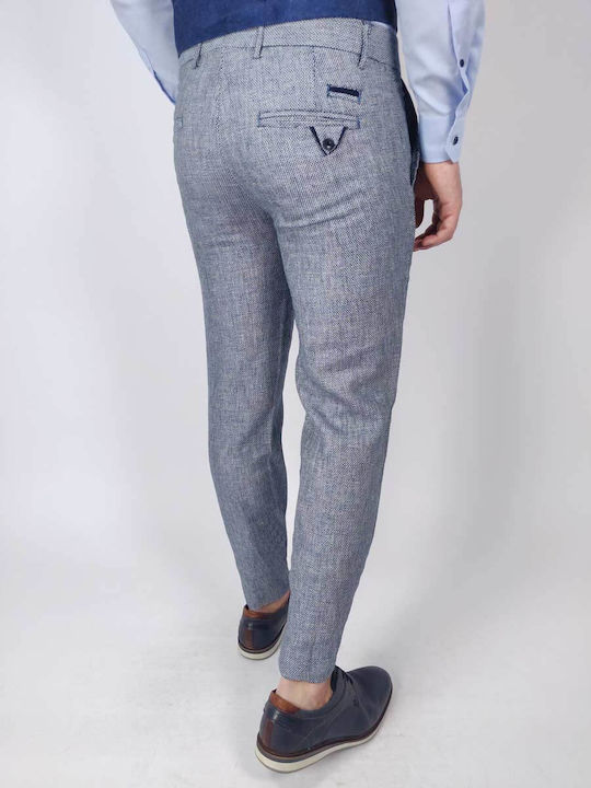 Leonardo Uomo Men's Trousers in Slim Fit Blue