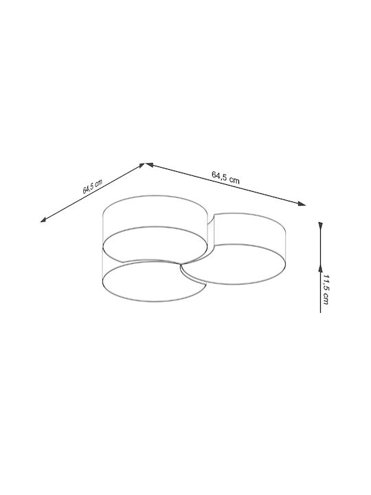 Sollux Circle Μοντέρνα Πλαστική Πλαφονιέρα Οροφής με Ντουί E27 σε Λευκό χρώμα 64.5cm