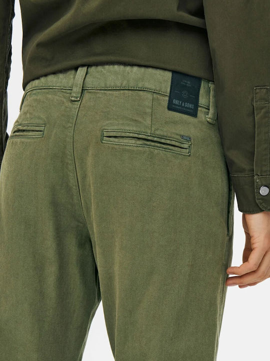 Only & Sons Pantaloni pentru bărbați Chino cu Croială Normală Kaki 22021540