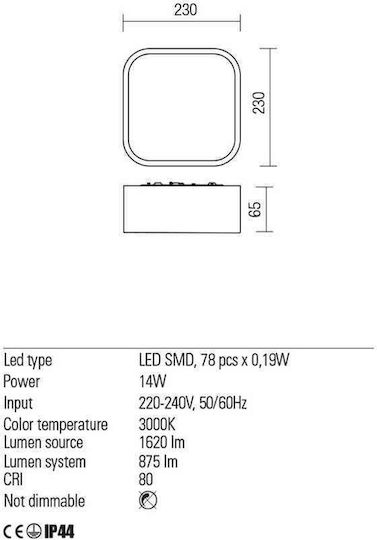 Redo Group Πλαφονιέρα Μπάνιου LED Redo Group Πλαφονιέρα Μπάνιου LED