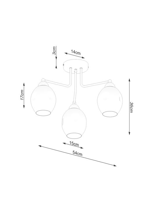 Sollux Fillan Modernă Metalică Plafonieră de tavan cu Dulie E27 54buc Negru