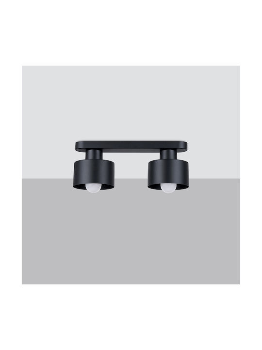 Sollux Πλαφονιέρα Οροφής με Ντουί E27 σε Μαύρο χρώμα