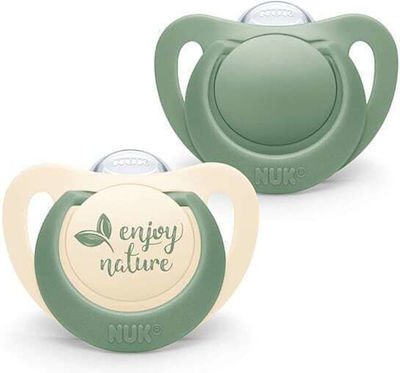 Nuk Pacifiers Silicone For Nature Enjoy Nature Beige - Green for 18-36 months 2pcs