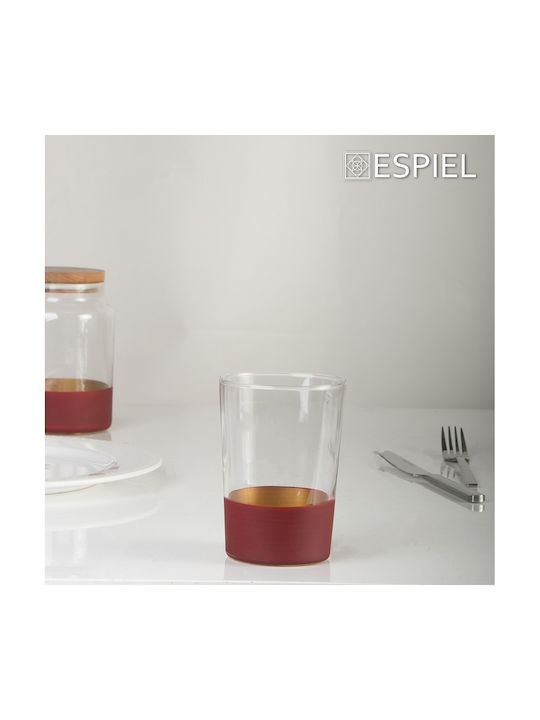 Espiel Alfa Vase General Use with Lid Glass Red Gold 890ml