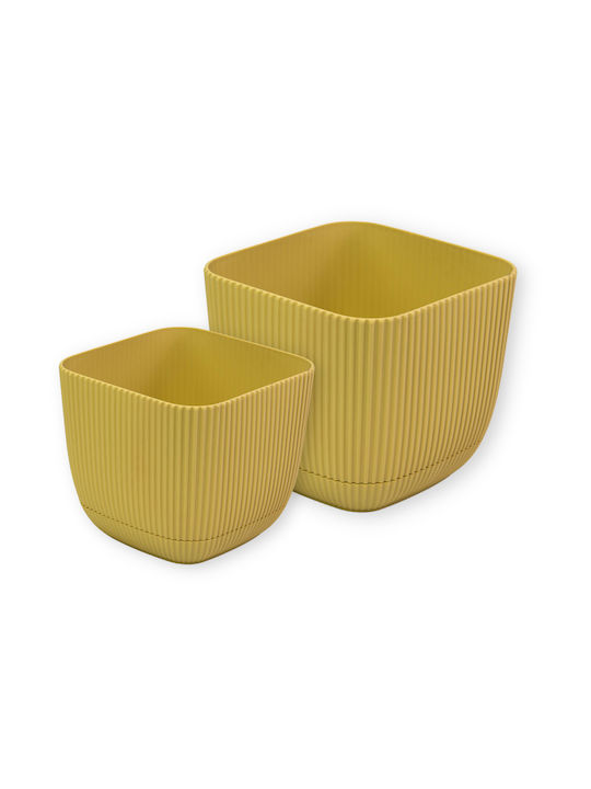 Viosarp Coral Γλάστρα Πλαστική Μπεζ 15x15x13εκ.