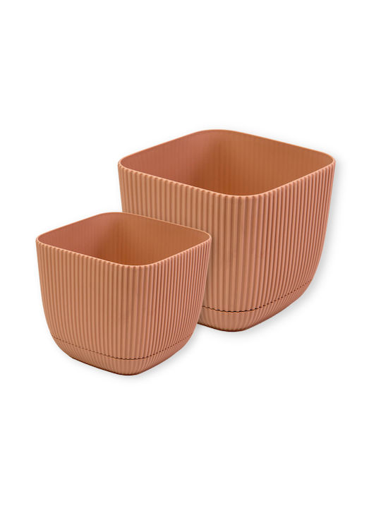 Viosarp Coral Γλάστρα Πλαστική Μπεζ 15x15x13εκ.