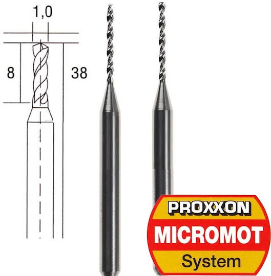 Proxxon Комплект 2 Свредла HSS с Цилиндрична Опашка за Метал, Стъкло и плочки