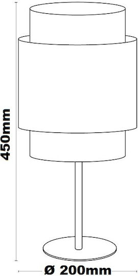 TK Lighting Boho Настолна лампа за Цокъл E27 с Бял Абажур и Основа