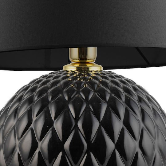 TK Lighting Santana Стъклена Настолна лампа за Цокъл E27 с Бежов Абажур и Основа