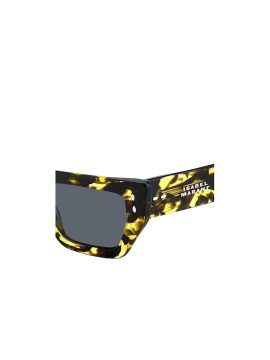 Women's Sunglasses with Brown Plastic Frame and Gray Gradient Lens