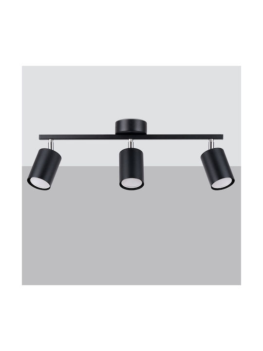 Sollux Triple Spot with Socket GU10 in Black Color