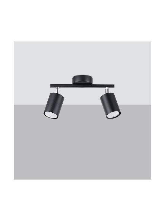 Sollux Double Spot with Socket GU10 in Black Color