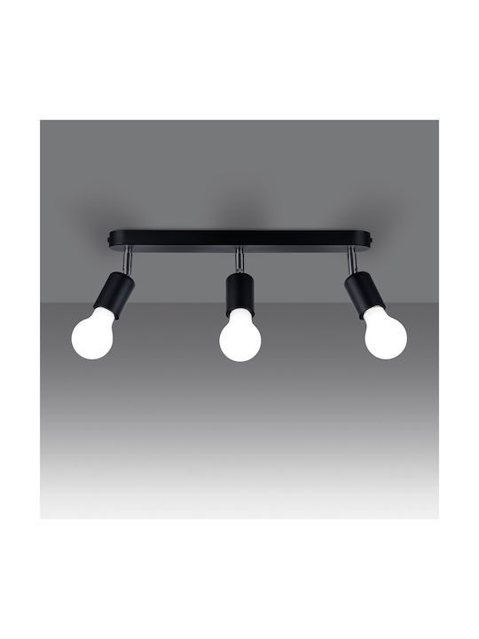 Sollux Triple Spot with Socket E27 in Black Color