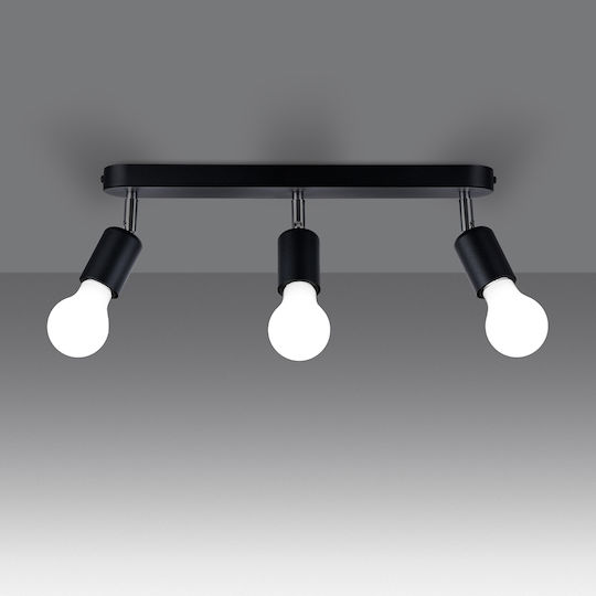Sollux Triple Spot with Socket E27 in Black Color