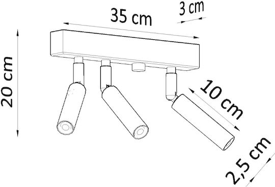Sollux Eyetech 3 Dreifach Spot mit Fassung G9 in Weiß Farbe