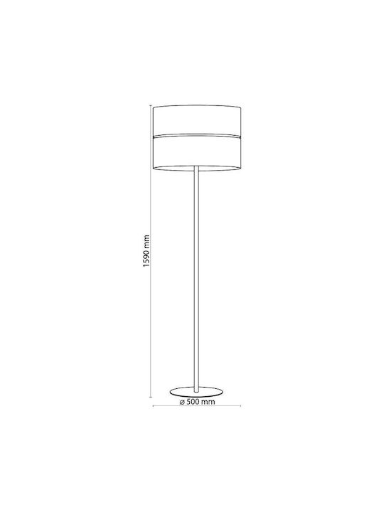 TK Lighting Linobianco Vintage Floor Lamp H159xW50cm. with Socket for Bulb E27 White